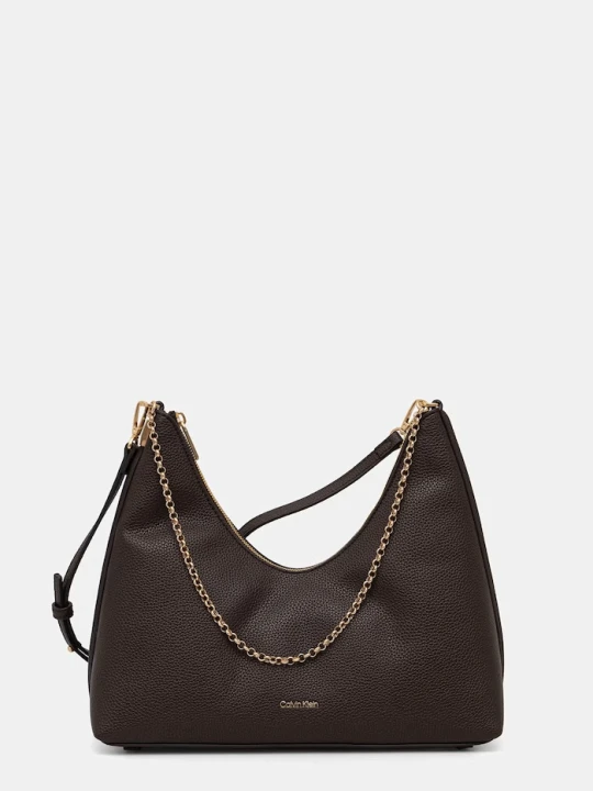Zdjęcie produktu Calvin Klein torebka hobo damska z imitacji skóry brązowy
