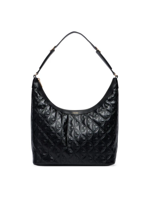 Zdjęcie produktu Calvin Klein Torebka Emblem Aop Debossed Medium Shbag LV04F3875G Czarny