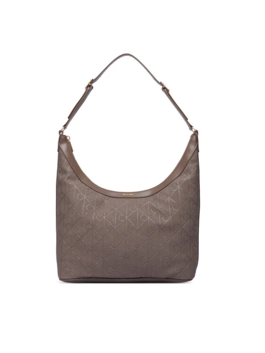 Zdjęcie produktu Calvin Klein Torebka Emblem Aop Sueded M Shoulder Bag LV04F3881G Beżowy