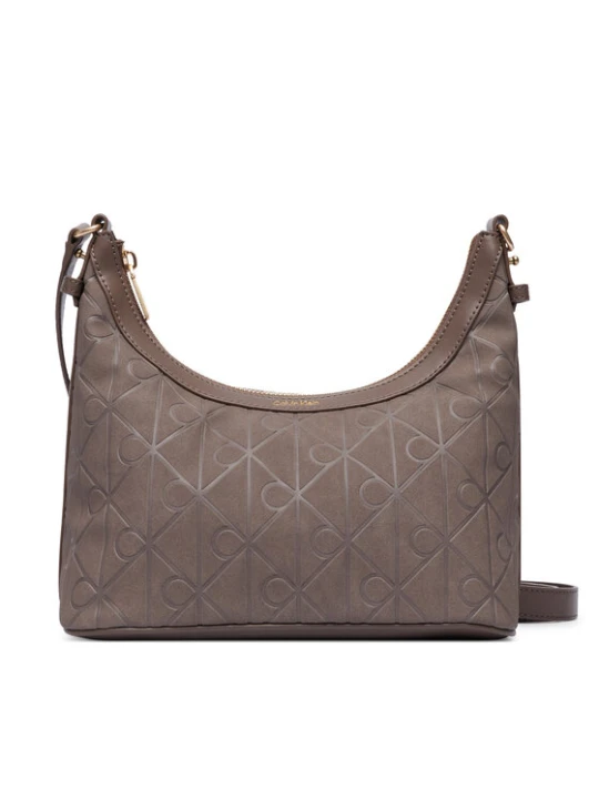 Zdjęcie produktu Calvin Klein Torebka Emblem Aop Sueded Shoulder Bag LV04F3880G Beżowy
