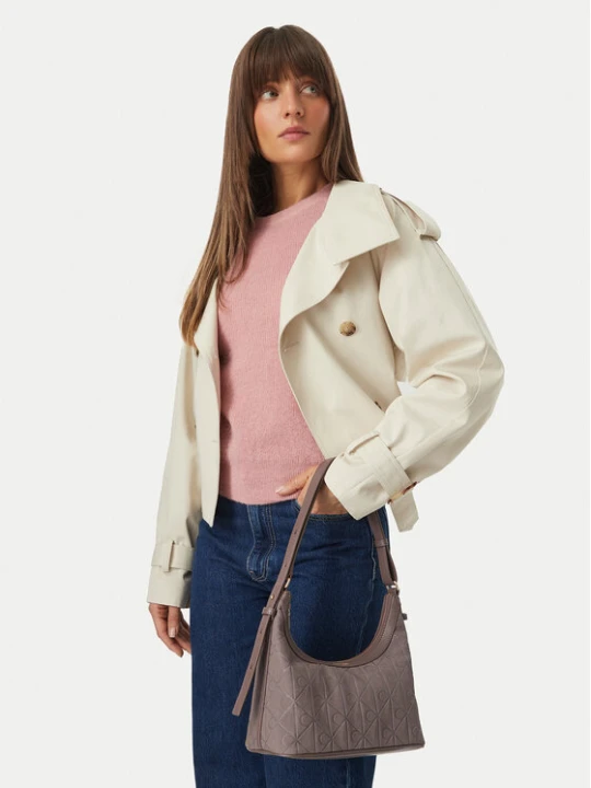 Zdjęcie produktu Calvin Klein Torebka Emblem Aop Sueded Shoulder Bag LV04F3880G Beżowy