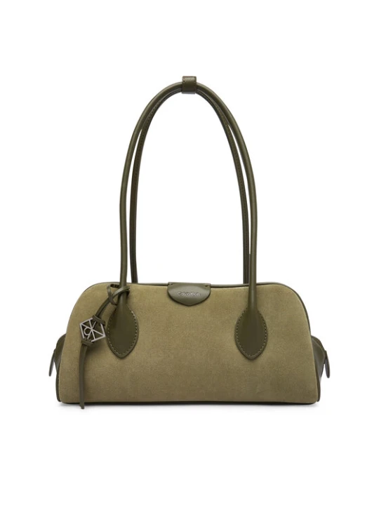Zdjęcie produktu Calvin Klein Torebka Emblem Trio Suede Shoulder Bag LV04F3888G Zielony ciemny