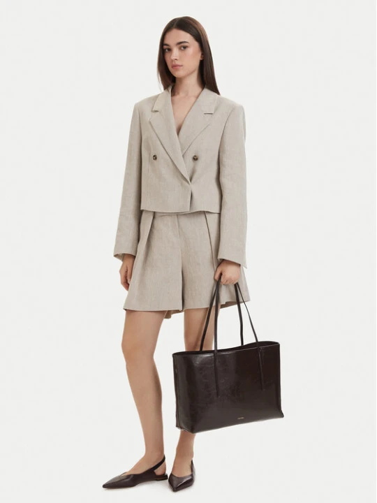 Zdjęcie produktu Calvin Klein Torebka Foil Logo Glossy Tote W / Pouch LV04F3537G Brązowy