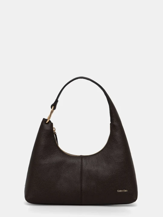 Zdjęcie produktu Calvin Klein torebka hobo damska skórzana brązowy