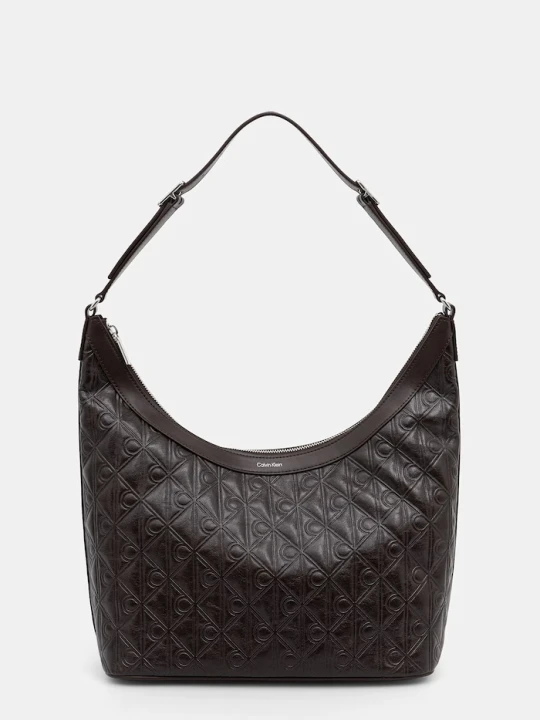 Zdjęcie produktu Calvin Klein torebka hobo damska z imitacji skóry brązowy