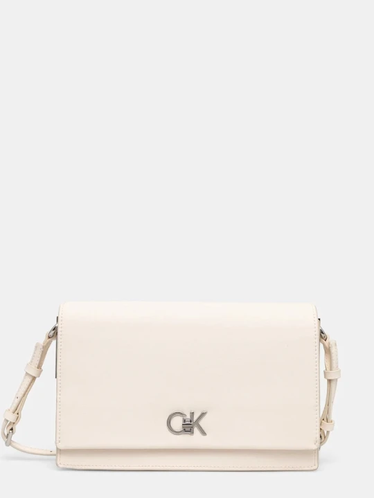 Zdjęcie produktu Calvin Klein torebka crossbody damska z imitacji skóry beżowy