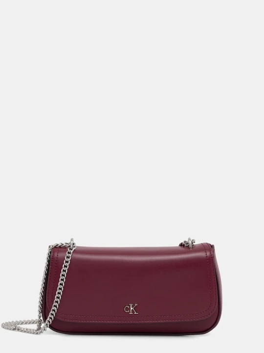 Zdjęcie produktu Calvin Klein torebka crossbody damska z imitacji skóry bordowy