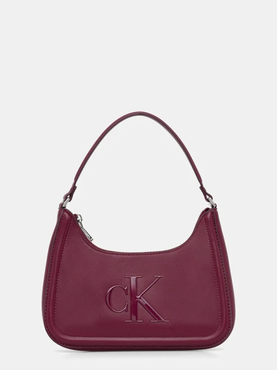 Zdjęcie produktu Calvin Klein torebka bagietka damska z imitacji skóry bordowy