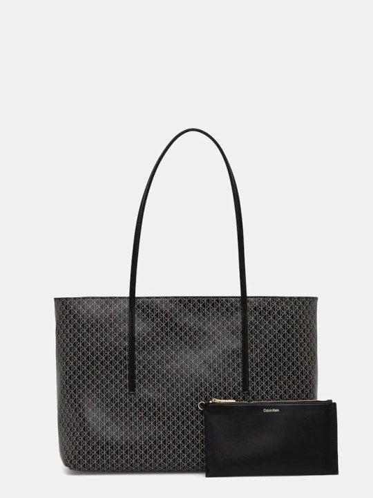 Zdjęcie produktu Calvin Klein torebka tote damska z imitacji skóry brązowy