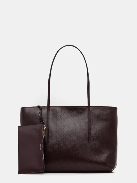 Zdjęcie produktu Calvin Klein torebka tote damska z imitacji skóry brązowy