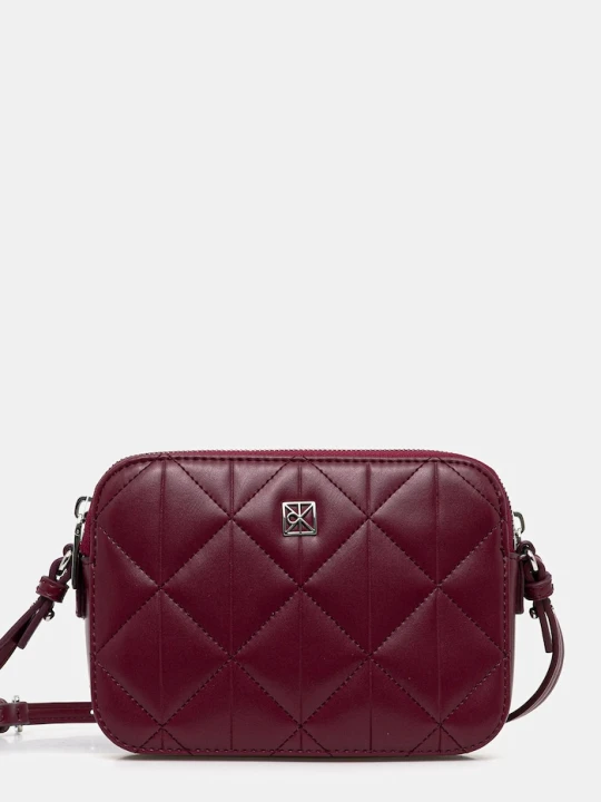 Zdjęcie produktu Calvin Klein torebka crossbody damska z imitacji skóry bordowy