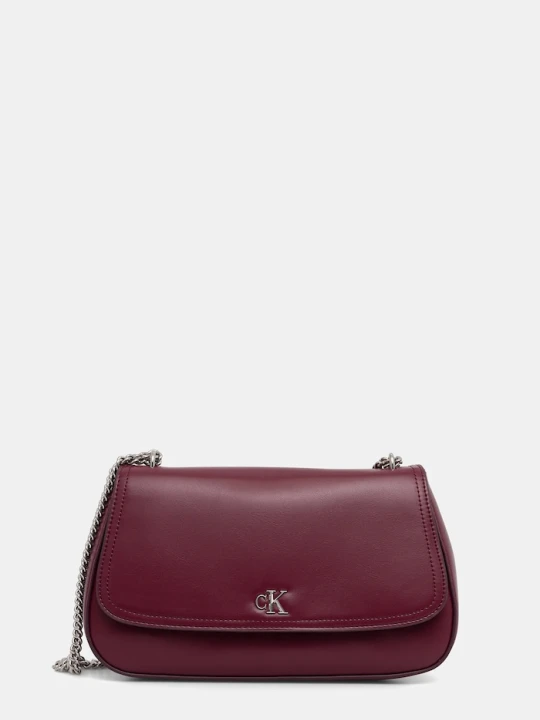 Zdjęcie produktu Calvin Klein torebka crossbody damska z imitacji skóry bordowy
