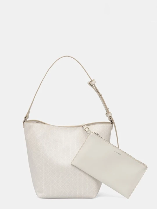 Zdjęcie produktu Calvin Klein torebka koszyk damska z imitacji skóry beżowy