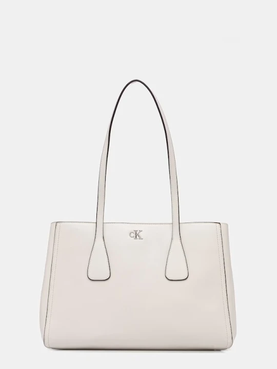 Zdjęcie produktu Calvin Klein torebka shopper damska z imitacji skóry biały
