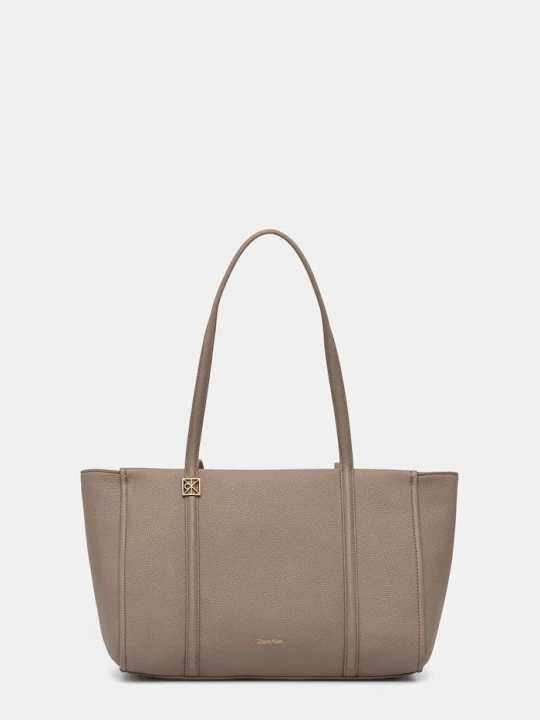 Zdjęcie produktu Calvin Klein torebka shopper damska z imitacji skóry beżowy