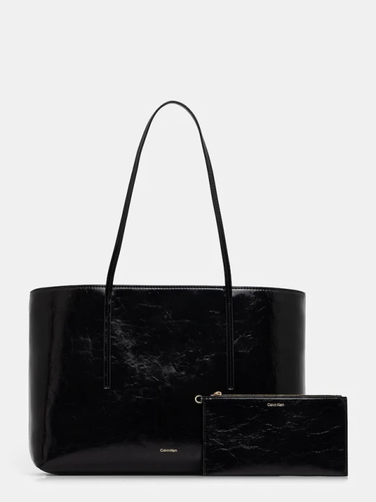 Zdjęcie produktu Calvin Klein torebka shopper damska z imitacji skóry czarny