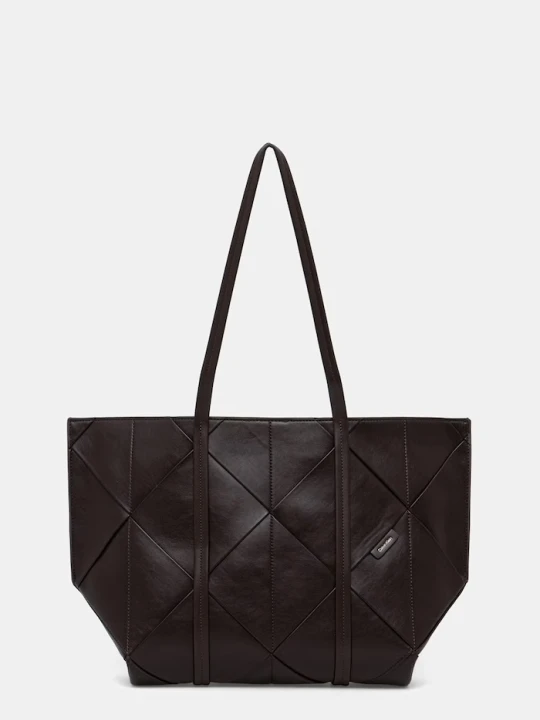 Zdjęcie produktu Calvin Klein torebka shopper damska z imitacji skóry brązowy