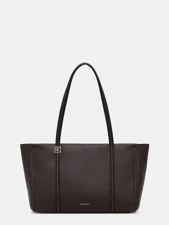 Zdjęcie produktu Calvin Klein torebka shopper damska z imitacji skóry brązowy