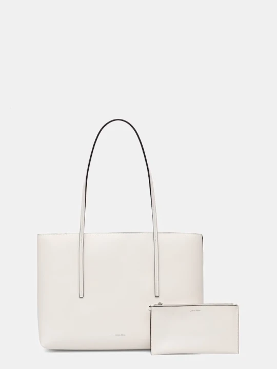 Zdjęcie produktu Calvin Klein torebka shopper damska z imitacji skóry biały