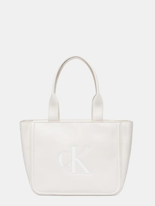 Zdjęcie produktu Calvin Klein torebka shopper damska z imitacji skóry biały
