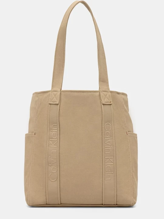 Zdjęcie produktu Calvin Klein torebka tote damska bawełniana beżowy