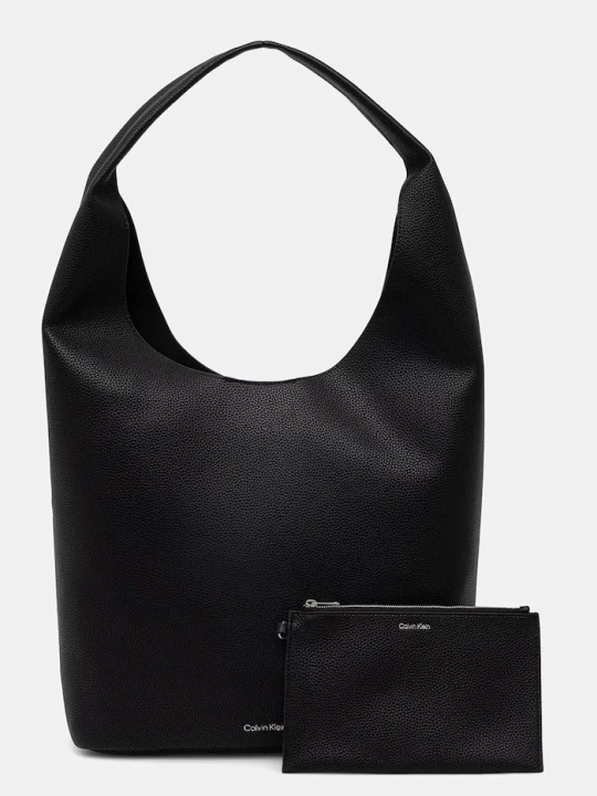Zdjęcie produktu Calvin Klein torebka worek damska z imitacji skóry czarny
