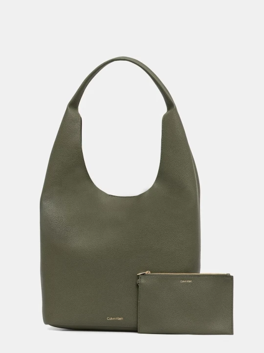 Zdjęcie produktu Calvin Klein torebka worek damska z imitacji skóry zielony