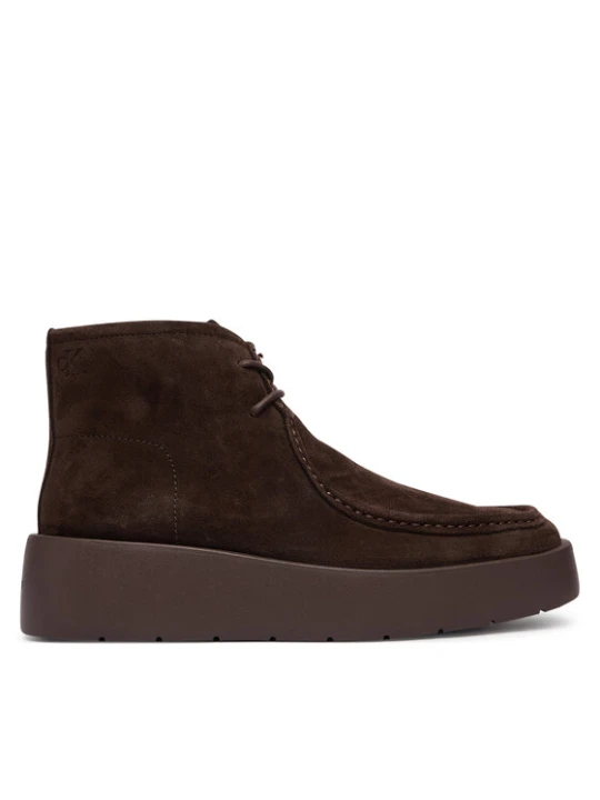 Zdjęcie produktu Calvin Klein Trzewiki Flatf Lace Up Apr Cut Boot HW0HW03273 Brązowy ciemny