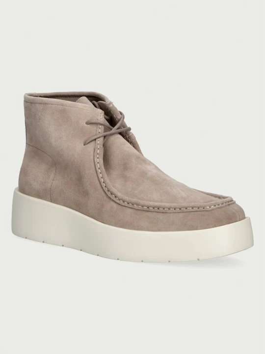 Zdjęcie produktu Calvin Klein botki damskie zamszowe FLATF LACE UP APR CUT BOOT beżowy