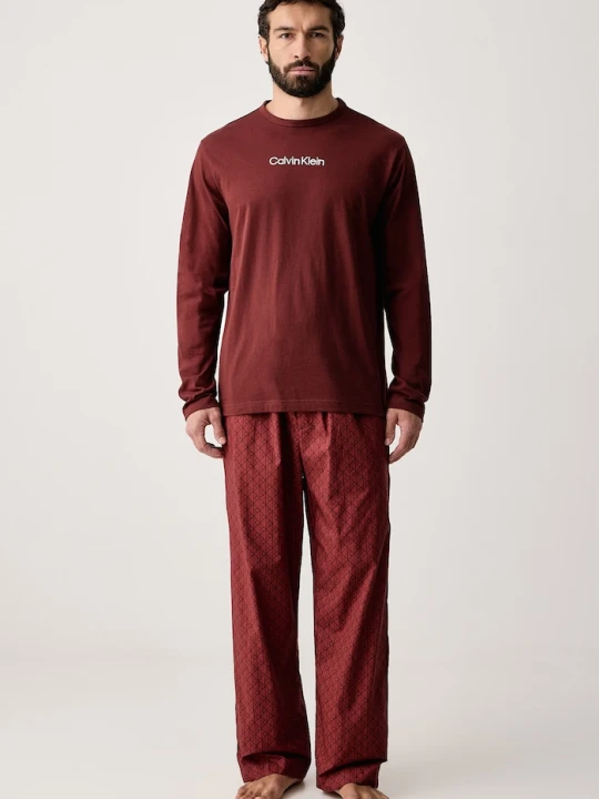 Zdjęcie produktu Calvin Klein Underwear piżama dwuczęściowa męska bawełniana brązowy