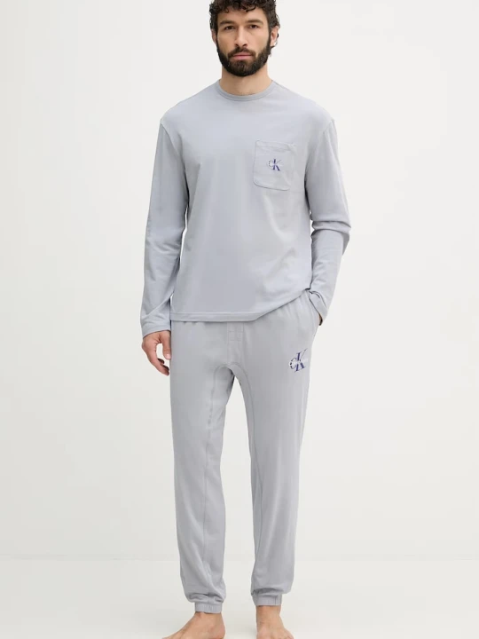 Zdjęcie produktu Calvin Klein Underwear piżama dwuczęściowa męska bawełniana z elastanem szary