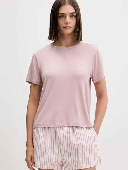 Zdjęcie produktu Calvin Klein Underwear T-shirt piżamowy damski z modalu różowy