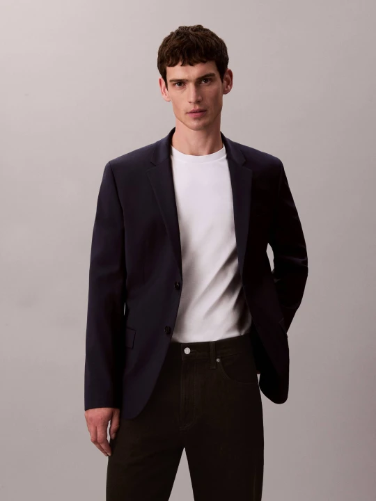 Zdjęcie produktu Calvin Klein Wełniana marynarka | Slim Fit granatowy