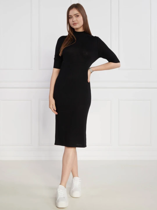 Zdjęcie produktu Calvin Klein Wełniana sukienka EXTRA FINE 1 / 2 SLEEVE czarny