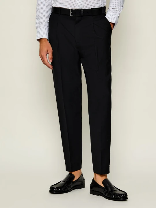 Zdjęcie produktu Calvin Klein Wełniane spodnie | Slim Fit czarny