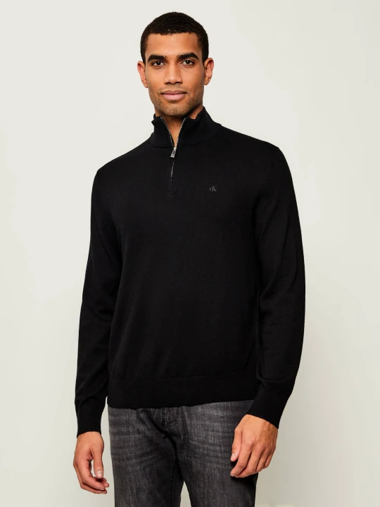Zdjęcie produktu Calvin Klein Wełniany golf | Regular Fit czarny
