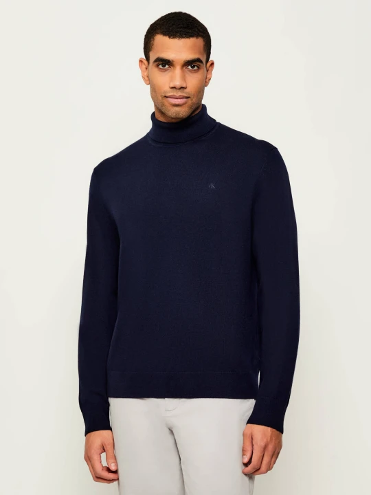 Zdjęcie produktu Calvin Klein Wełniany golf | Regular Fit granatowy