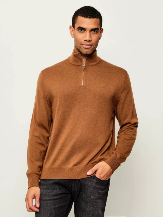 Zdjęcie produktu Calvin Klein Wełniany golf | Regular Fit brązowy