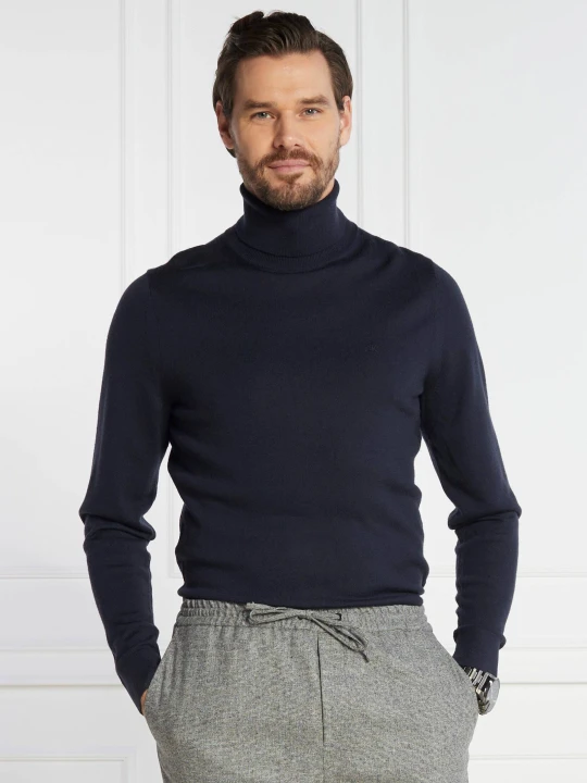 Zdjęcie produktu Calvin Klein Wełniany golf | Slim Fit granatowy