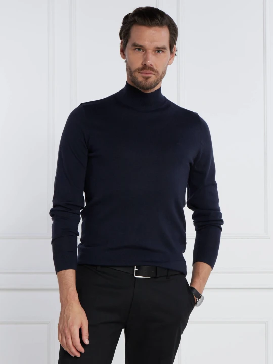 Zdjęcie produktu Calvin Klein Wełniany golf | Slim Fit granatowy