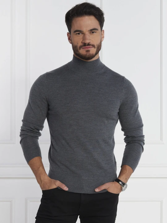 Zdjęcie produktu Calvin Klein Wełniany golf | Slim Fit grafitowy