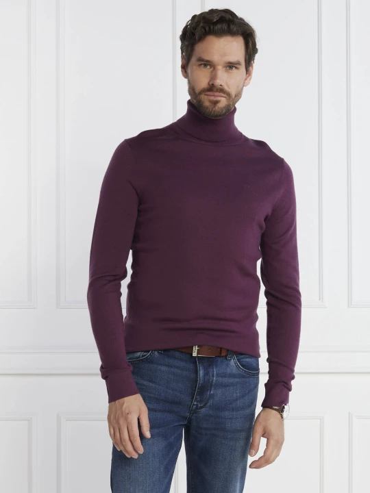 Zdjęcie produktu Calvin Klein Wełniany golf | Slim Fit fioletowy