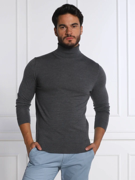 Zdjęcie produktu Calvin Klein Wełniany golf | Slim Fit szary