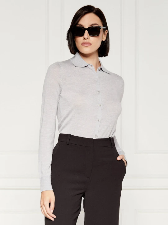 Zdjęcie produktu Calvin Klein Wełniany kardigan | Shaped fit szary