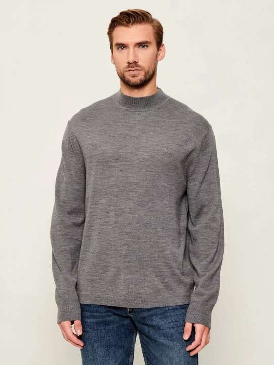 Zdjęcie produktu Calvin Klein Wełniany półgolf | Regular Fit szary