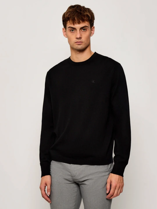 Zdjęcie produktu Calvin Klein Wełniany sweter | Regular Fit czarny