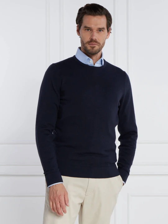 Zdjęcie produktu Calvin Klein Wełniany sweter | Regular Fit granatowy