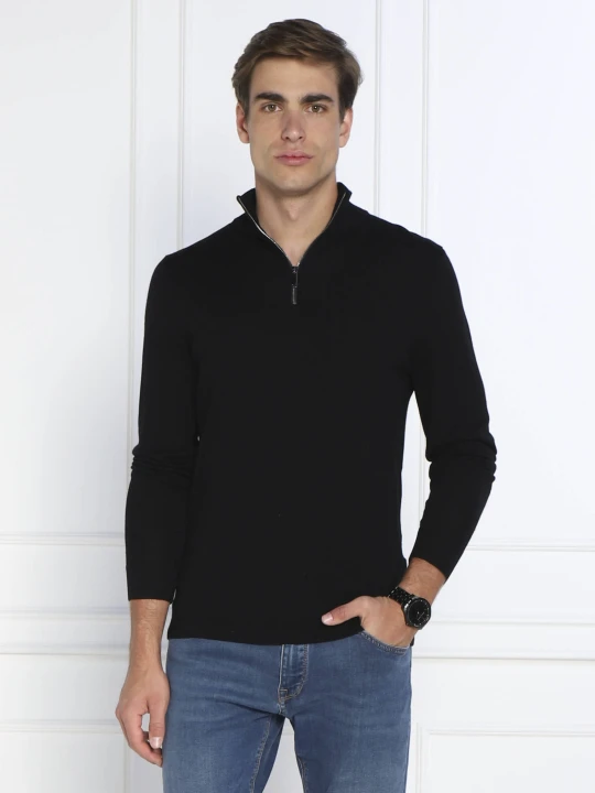 Zdjęcie produktu Calvin Klein Wełniany sweter | Regular Fit czarny
