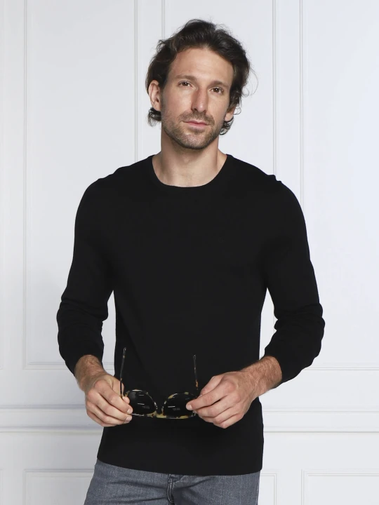 Zdjęcie produktu Calvin Klein Wełniany sweter | Regular Fit czarny