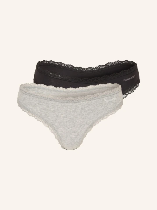 Zdjęcie produktu Calvin Klein Zestaw 2 Sztuk Stringów Cotton Stretch grau